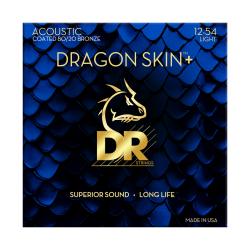 Струны для акустической гитары, Калибр: 12-54, Серия: DRAGON SKIN+™, Обмотка: бронза 80/20, Покрытие... DR STRINGS DA8-12