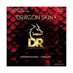 Струны для акустической гитары, Калибр: 13-56, Серия: DRAGON SKIN+™, Обмотка: бронза 80/20, Покрытие... DR STRINGS DA8-13