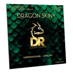 Струны для акустической гитары, Калибр: 10-48, Серия: DRAGON SKIN+™, Обмотка: фосфористая бронза, Покрытие: микротонкое DR STRINGS DAP-10
