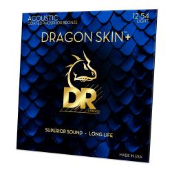 Струны для акустической гитары, Калибр: 12-54, Серия: DRAGON SKIN+™, Обмотка: фосфористая бронза, Покрытие: микротонкое DR STRINGS DAP-12