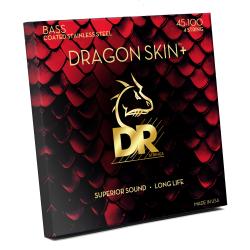 Струны для 4-струнной бас-гитары, Калибр: 45-100, Серия: DRAGON SKIN+™, Обмотка: нержавеющая сталь, Покрытие: микротонкое DR STRINGS DBS-45/100
