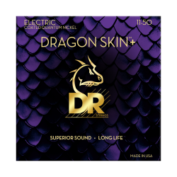 Струны для электрогитары, Калибр: 11-50, Серия: DRAGON SKIN+™, Обмотка: никель, Покрытие: микротонко... DR STRINGS DEQ-11