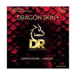 Струны для 8-струнной электрогитары, Калибр: 10-75, Серия: DRAGON SKIN+™, Обмотка: никель, Покрытие:... DR STRINGS DEQ-8/10