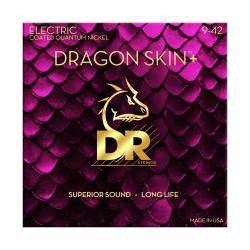 Струны для электрогитары, Калибр: 9-42, Серия: DRAGON SKIN+™, Обмотка: никель, Покрытие: микротонкое DR STRINGS DEQ-9