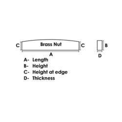 Заготовка под порожек латунная (A=41.5mm B=10.0mm C=9.0mm D=5.0mm) HOSCO NNB-5