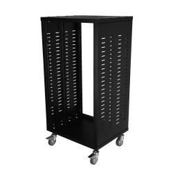 Рэк-шкаф, 20 мест, колеса, цвет черный TEMPO RK20W