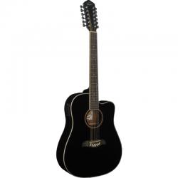 12-струнная электроакустическая гитара Dreadnought, цвет черный OSCAR SCHMIDT OD312CE B