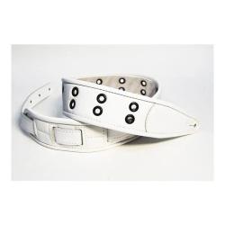 Leather Custom Ремень для гитары, кожаный, белый FIDEL FL7000053CU