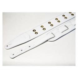 Leather Custom Ремень для гитары, кожаный, белый FIDEL FL7000055CU