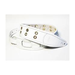 Leather Custom Ремень для гитары, кожаный, белый FIDEL FL7000055CU