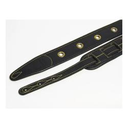 Leather Custom Ремень для гитары, кожаный, черный FIDEL FL7000006CU