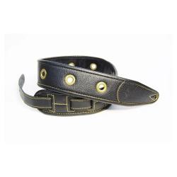 Leather Custom Ремень для гитары, кожаный, черный FIDEL FL7000006CU