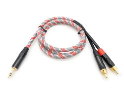 Кабель аудио 3.5мм-2хRCA, 1.25м, в оплетке ZZ-CABLE G45-3,5-2RCA-0125-Z