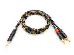 Кабель аудио 3.5мм-2хRCA, 1.25м, в оплетке ZZ-CABLE G45-3,5-2RCA-0125-Z