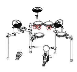 DM-210 Малое крепление для томов 1/2 и тарелки крэш NUX 09001-22010-00010