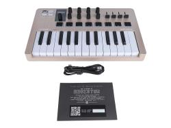 MIDI клавиатура 25 клавиш, 8 энкодеров, 8 RGB пэдов, 8 фейдеров, дисплей, сенсорные регуляторы Pitch/Modulation, MIDI-выход, 1/4