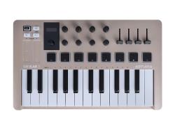 MIDI клавиатура 25 клавиш, 8 энкодеров, 8 RGB пэдов, 8 фейдеров, дисплей, сенсорные регуляторы Pitch... ARTURIA MiniLAB 3 Champagne