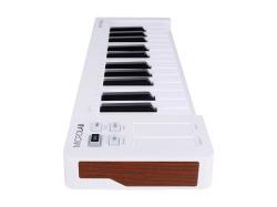 MIDI клавиатура 25 клавиш, чувствительных к скорости нажатия, сенсорные полосы pitch и modulation, режим игры аккордами, разъем для подключения педали, type-c, ПО: Analog Lab Intro, Ableton Live Lite. Цвет - белый. ARTURIA MicroLab 3 White
