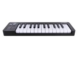 MIDI клавиатура 25 клавиш, чувствительных к скорости нажатия, сенсорные полосы pitch и modulation, режим игры аккордами, разъем для подключения педали, type-c, ПО: Analog Lab Intro, Ableton Live Lite. Цвет - черный. ARTURIA MicroLab 3 Black