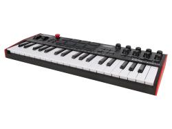 MIDI клавиатура 37 мини-клавиш, 8 пэдов с RGB, 8 энкодеров, шаговый секвенсор, арпеджиатор, колесо pitch и modulation, OLED дисплей, выходы: CV/Gate: 3 x 1/8” Pitch/Gate/Mod, 1 x 1/8” CV Clock, вход: 1/8” CV Clock MIDI AKAI MPK Mini Plus