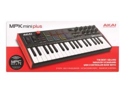 MIDI клавиатура 37 мини-клавиш, 8 пэдов с RGB, 8 энкодеров, шаговый секвенсор, арпеджиатор, колесо pitch и modulation, OLED дисплей, выходы: CV/Gate: 3 x 1/8” Pitch/Gate/Mod, 1 x 1/8” CV Clock, вход: 1/8” CV Clock MIDI AKAI MPK Mini Plus