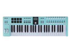 MIDI клавиатура 49 клавиш, LCD дисплей, 9 энкодеров, 8 пэдов, 9 фейдеров, 12 кнопок управления, коле... ARTURIA KeyLab Essential 49 mk3 Aquamarine