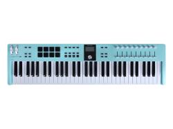 MIDI клавиатура 61 клавиша, LCD дисплей, 9 энкодеров, 8 пэдов, 9 фейдеров, 12 кнопок управления, кол... ARTURIA KeyLab Essential 61 mk3 Aquamarine