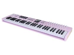 MIDI клавиатура 61 клавиша, LCD дисплей, 9 энкодеров, 8 пэдов, 9 фейдеров, 12 кнопок управления, колеса высоты тона и модуляции, 1/4
