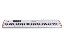 MIDI клавиатура 61 клавиша, полувзвешенная механика, дисплей, 12 пэдов , 9 фейдеров, 9 поворотных регуляторов, 3 входа для подключения педалей, MIDI in/out, USB-C ARTURIA KeyLAB 61 MK3 White