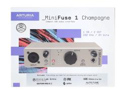 Аудиоинтерфейс USB 24бит/192кГц, комбинированный разъем XLR и 6.3 мм для записи инструментов и вокала с фантомным питанием 48 В, выходы на монитор (L/R Jack), выход для наушников ARTURIA MiniFuse 1 Champagne
