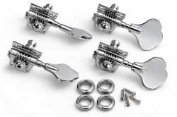 Donlis BMH002-4R-CR — комплект из 4 хромированных колков для 4-струнной бас-гитары с расположением 4 в ряд (4R). В комплект входят втулки и крепёжные винты. DONLIS BMH002-4R-CR