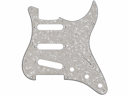 Пластиковый 3-слойный пикгард для электрогитары ``Stratocaster``, под конфигурацию S-S-S, цвет белый... DONLIS ST-SSS-PWH