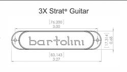 6 string, Strat Vertical Hum-cancelling Coil, AlNiCo-Ceramic, Bridge, North, Black BARTOLINI ACE-SV75-N BK