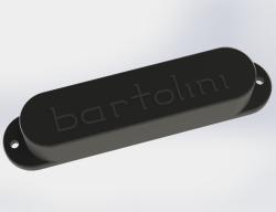 6 string, Strat Vertical Hum-cancelling Coil, AlNiCo-Ceramic, Bridge, North, Black BARTOLINI ACE-SV75-N BK