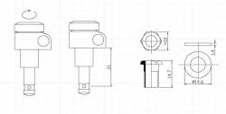 Колки гитарные локовые для PRS SE 3+3, хром HC TUNER LC721-D01 CR L3+R3