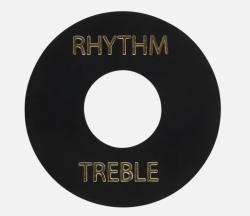 Накладка под переключатель Rhythm/Treble, черная, золотые буквы API AP-1895BG
