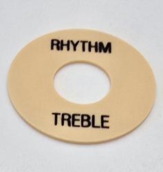 Накладка под переключатель Rhythm/Treble, кремовая, черные буквы API AP-1895CB