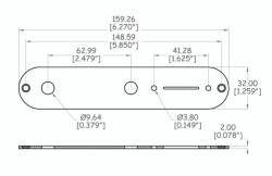 Панель для tele US standard, толщина 2.0 мм, позолота PARTSLAND TEWP20-US-GD