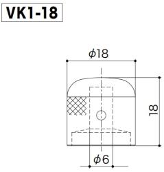 Ручка потенциометра Dome style, cosmo black, BULK GOTOH VK-1CK-18