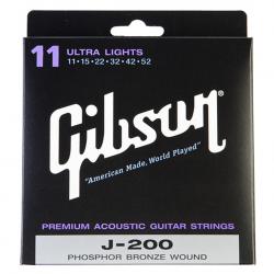 Струны для акустической гитары, 13-56, фосфорная бронза GIBSON SAG-J200 Premium Phosphor Bronze 13-56