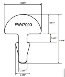 NICKEL SILVER отрезок ладовой проволоки 30 см, радиус прокатки 10 дюймов .090