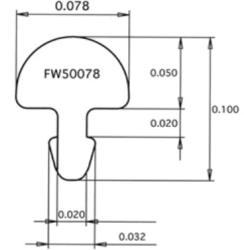 NICKEL SILVER отрезок ладовой проволоки 30 см, радиус прокатки 10 дюймов .078