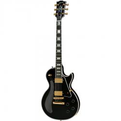 Электрогитара с кейсом, цвет черный, фурнитура Chrome GIBSON Les Paul Custom Ebony