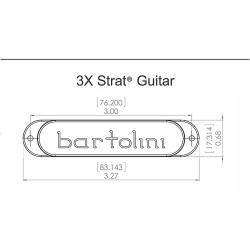 Гитарный звукосниматель, страт сингл, S-полярный, центральная позиция, белый BARTOLINI 3XQ-S-WT