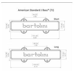 Звукосниматель для бас-гитары, 5 струн, American Std, серия Classic Bass, две катушки в линию, сет BARTOLINI 57CBJD L1 S1