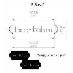 Звукосниматель для бас-гитары, P-J Bass, 5 струн, серия Classic Bass BARTOLINI 58CBP plus 59CBJS-L1