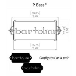 Звукосниматель для бас-гитары, 5 струн, серия Original Bass, разделенная катушка BARTOLINI 58SU72