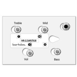 3 полосный EQ: верхние, средние (2 частоты), низкие, громкость (активный/пассивный режим) BARTOLINI HR-2.5AP 918