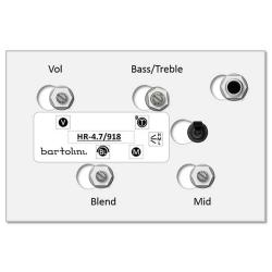 3 полосный EQ: высокие/низкие, средние (3 частоты), громкость, баланс BARTOLINI HR-4.7 918