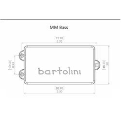 Звукосниматель для бас-гитары, 4 струны, серия Classic Bass, сдвоенные катушки BARTOLINI MM4CBC